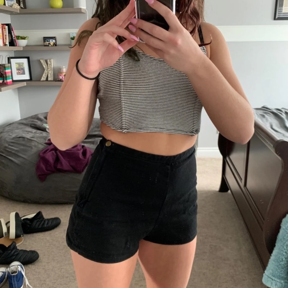 Black American apparel felt shorts